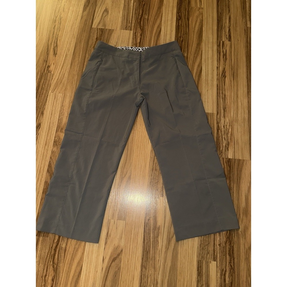 Maggie Lane Women's Sz 6 Gray Performance Golf Capri Pants‎ Zipper Pockets EUC